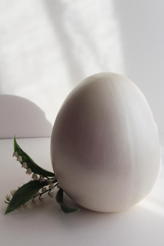 vintage ceramic Easter egg, huge panorama diorama egg for vignette display or candy