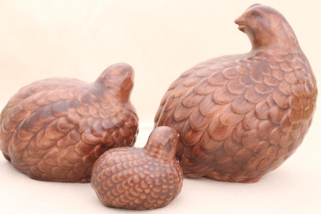 quail family figurines