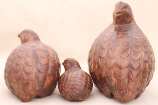 quail family figurines