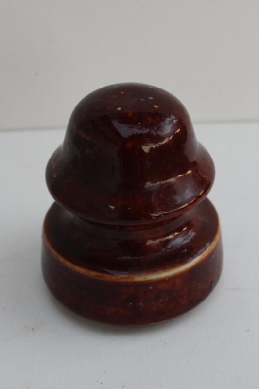 vintage ceramic insulator, junk style finial for fence post or garden art