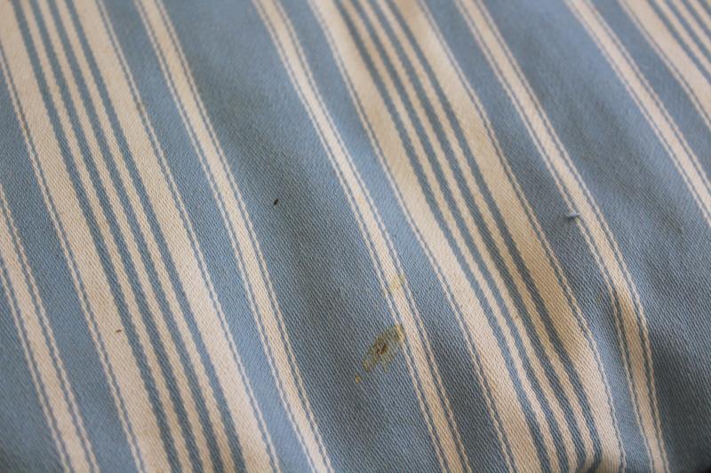 vintage chicken feather bed pillows, striped cotton ticking pillows farmhouse style
