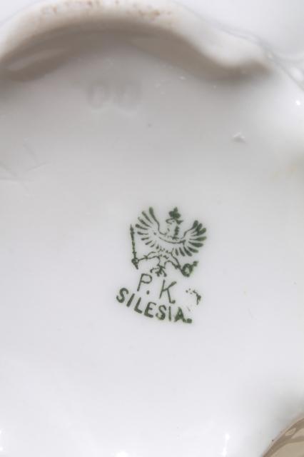 P K Silesia Flowers Creamer Pitcher Vintage Antique Porcelain Farmhouse  Country