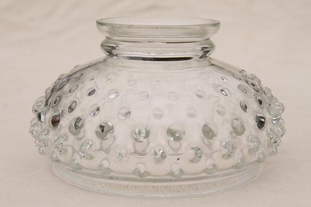vintage clear glass hobnail glass shade for student desk light / miniature lamp
