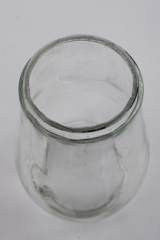 vintage clear glass lantern globe shade, barn find from Wisconsin farm