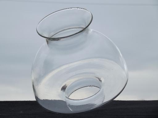 vintage clear glass replacement shade for kerosene oil lamp or student lamp