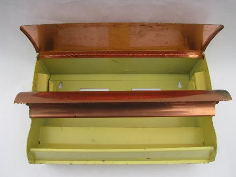 vintage copper BeautyWare kitchen paper towel / wax paper dispenser