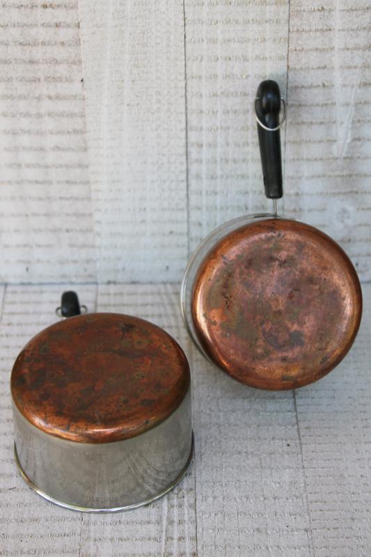 Revere, Kitchen, Vintage Revere Ware 81 Copper Bottom Set Pots