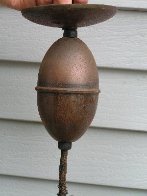 vintage cottage, tole hanging lamp with metal shade