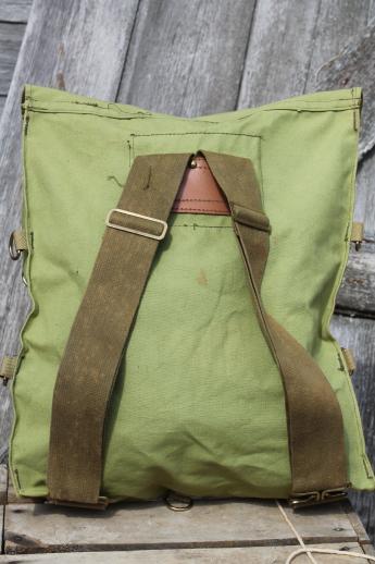 vintage cotton canvas backpack, Outdoor Ranger Camping Equipment camper's day pack
