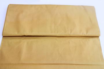 vintage cotton canvas or duck fabric, mustard yellow gold solid color