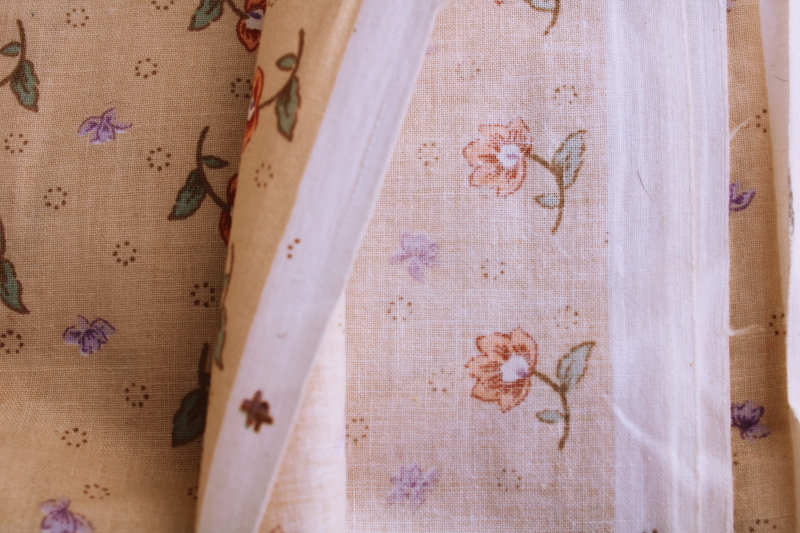 vintage cotton decorator fabric, cottage floral print small flowers Laura Ashley style