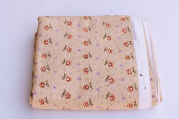 vintage cotton decorator fabric, cottage floral print small flowers Laura Ashley style