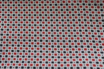 Vintage 1930s Fabric  By The Half-Yard Red Lt Brown Floral Ivory 35" Wd Cotton 