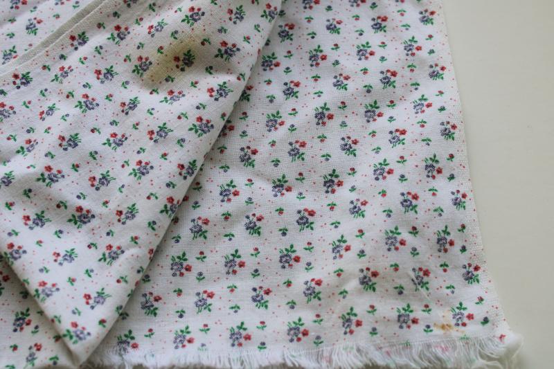 vintage cotton feed sack fabric, tiny flowers sprigged print feedsack