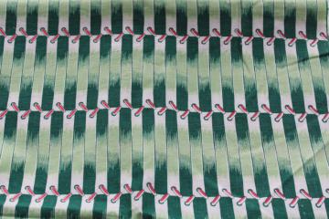 vintage cotton feed sack fabric, whip stitch lacing print in jadite & teal green