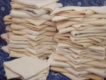 vintage cotton feed sack / flour sack kitchen dish towel lot, 50 towels!