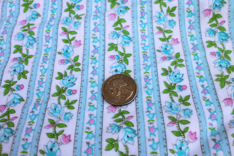 vintage cotton flannel fabric, girly granny floral cottagecore flowered print