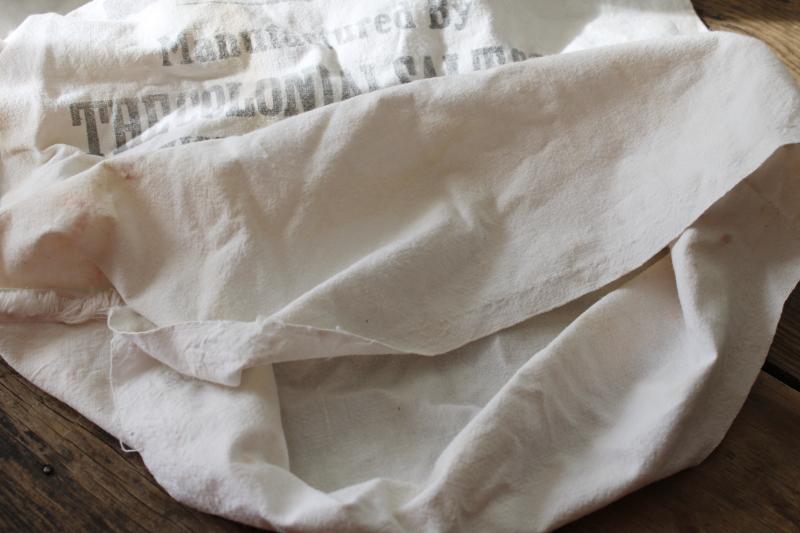 vintage cotton flour sack fabric, printed Crescent Colonial Salt Akron Ohio