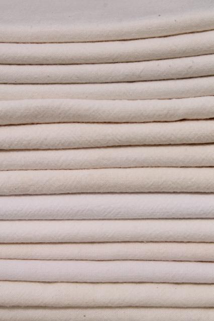 vintage cotton flour sack feed sack towels, kitchen dish towels lot of 14