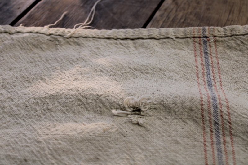 vintage cotton grain sacks, Bemis seamless feed bags rustic primitive antique fabric