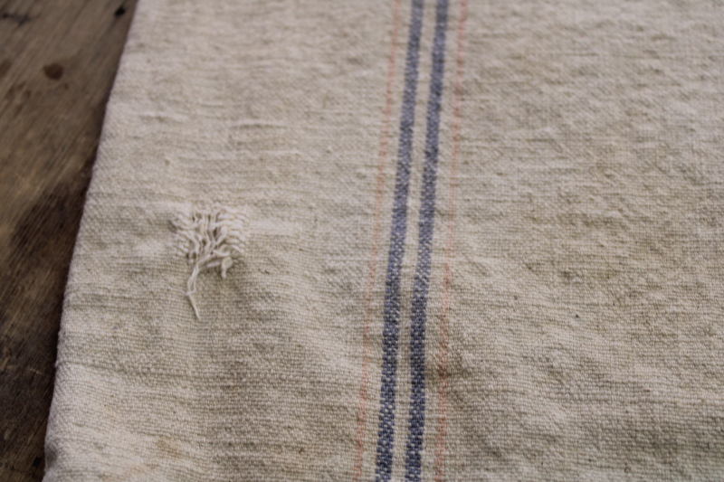 vintage cotton grain sacks, Cincinnati seamless feed bags rustic primitive antique fabric