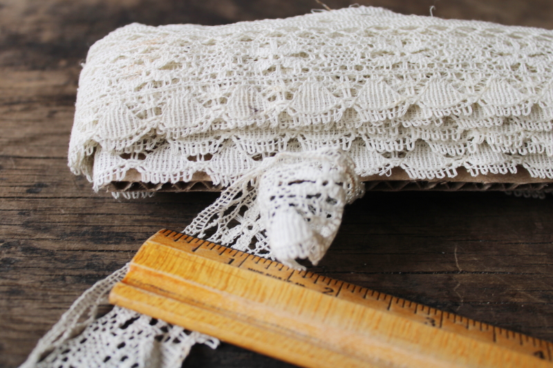 vintage cotton lace edging, heirloom sewing trim classic Victorian style