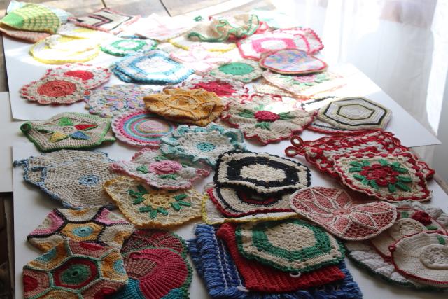 https://laurelleaffarm.com/item-photos/vintage-cotton-thread-crochet-potholders-huge-lot-60-kitchen-pot-holders-hot-mats-Laurel-Leaf-Farm-item-no-pw40824-1.jpg