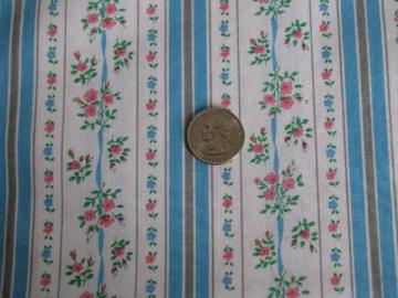 vintage cotton ticking feather pillow case fabric, floral stripe