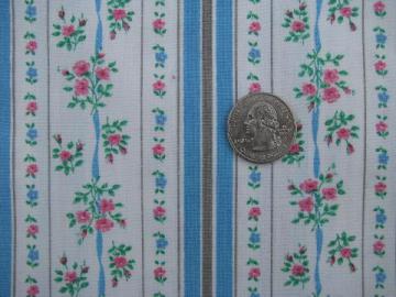 vintage cotton ticking pillow case fabric, floral stripe