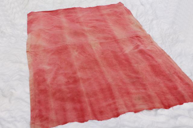 vintage cotton velveteen salvaged antique curtains, old rose pink velvet remnants