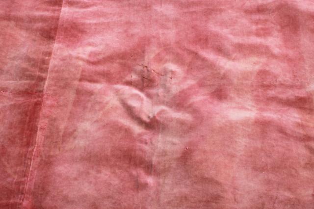vintage cotton velveteen salvaged antique curtains, old rose pink velvet remnants