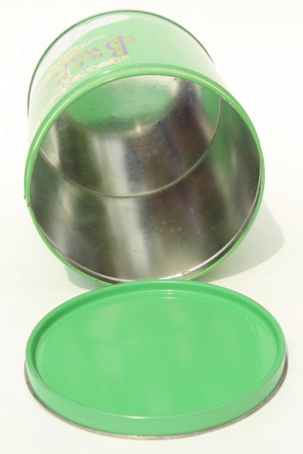 vintage cracker tin, mint green canister for Bremner Biscuit butter wafers crackers