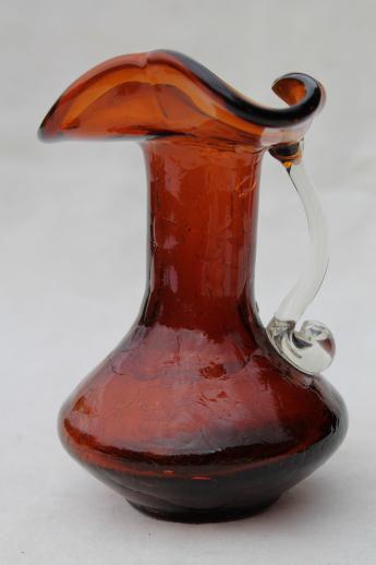 Dark Amber Mini Glass Pitcher