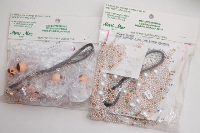 vintage craft kits for tons of beaded angel ornaments, Victorian Christmas angels etc.