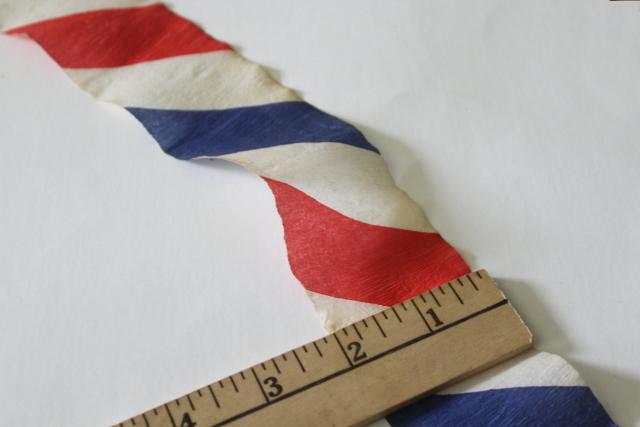 vintage crepe paper streamers, red white blue patriotic 4th of July election day party decorations