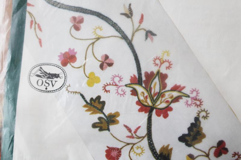 VTG Crewel Embroidery Kit Elsa Williams Violets on Illusion Lace #00287 9x  12