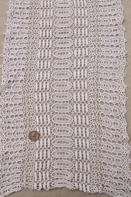 vintage crochet and lace table runners / dresser scarves, shabby cottage granny chic