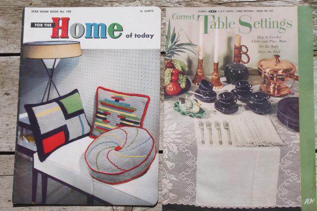 vintage crochet booklets lot - patterns for pot holders, doilies, crocheted lace edgings and more