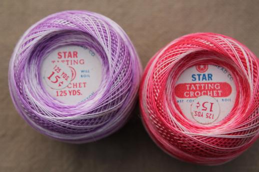 vintage crochet cotton thread, pearl cotton embroidery floss & fine lace tatting thread