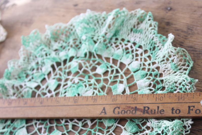 vintage crochet doily lot, doilies in bright & pastel colors for spring