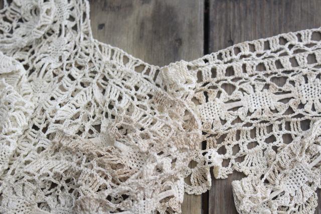 vintage crochet lace camisole & night gown collars, antique trousseau whites