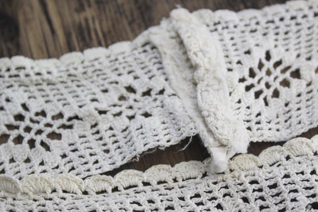 vintage crochet lace camisole & night gown collars, antique trousseau whites