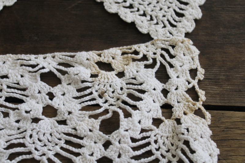 vintage crochet lace chair  sofa doilies lot, upcycle for banners, pillow tops, lace curtains