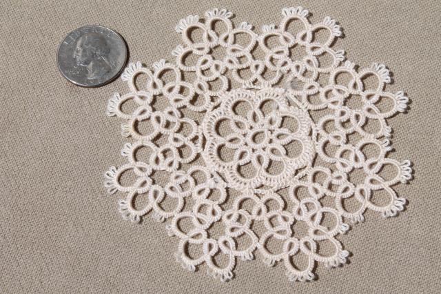 vintage crochet lace doily lot - small doilies, coasters, goblet rounds