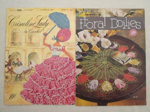 vintage crochet pattern booklets, Star and Coats & Clark books of needlework patterns