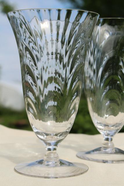 vintage crystal clear elegant glass iced tea glasses, Cambridge Caprice footed tumblers