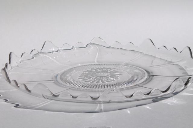 vintage crystal clear glass cake or torte plate, Cambridge glass Martha blank without etch