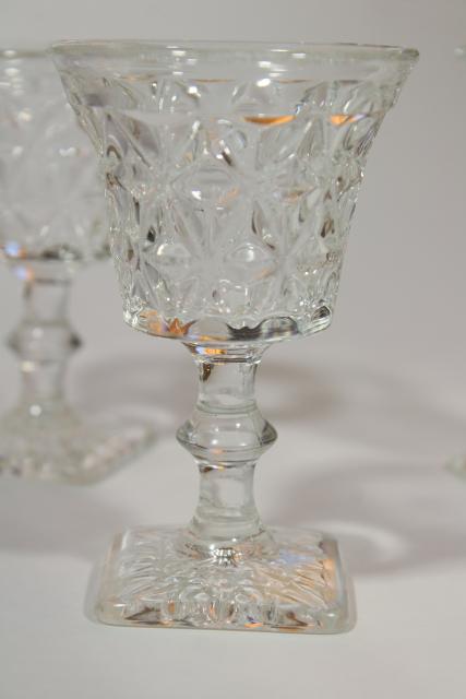 vintage crystal clear glass cocktail glasses, Imperial Mt Vernon pattern glass