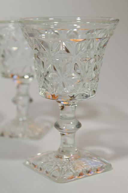 vintage crystal clear glass cocktail glasses, Imperial Mt Vernon pattern glass