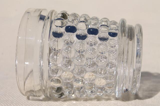 vintage crystal clear hobnail pattern glass shot glasses or individual mini vases